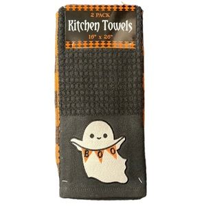 🦃 NWT 2-PACK HALLOWEEN KITCHEN TEA TOWELS 16” X 26” 100% COTTON